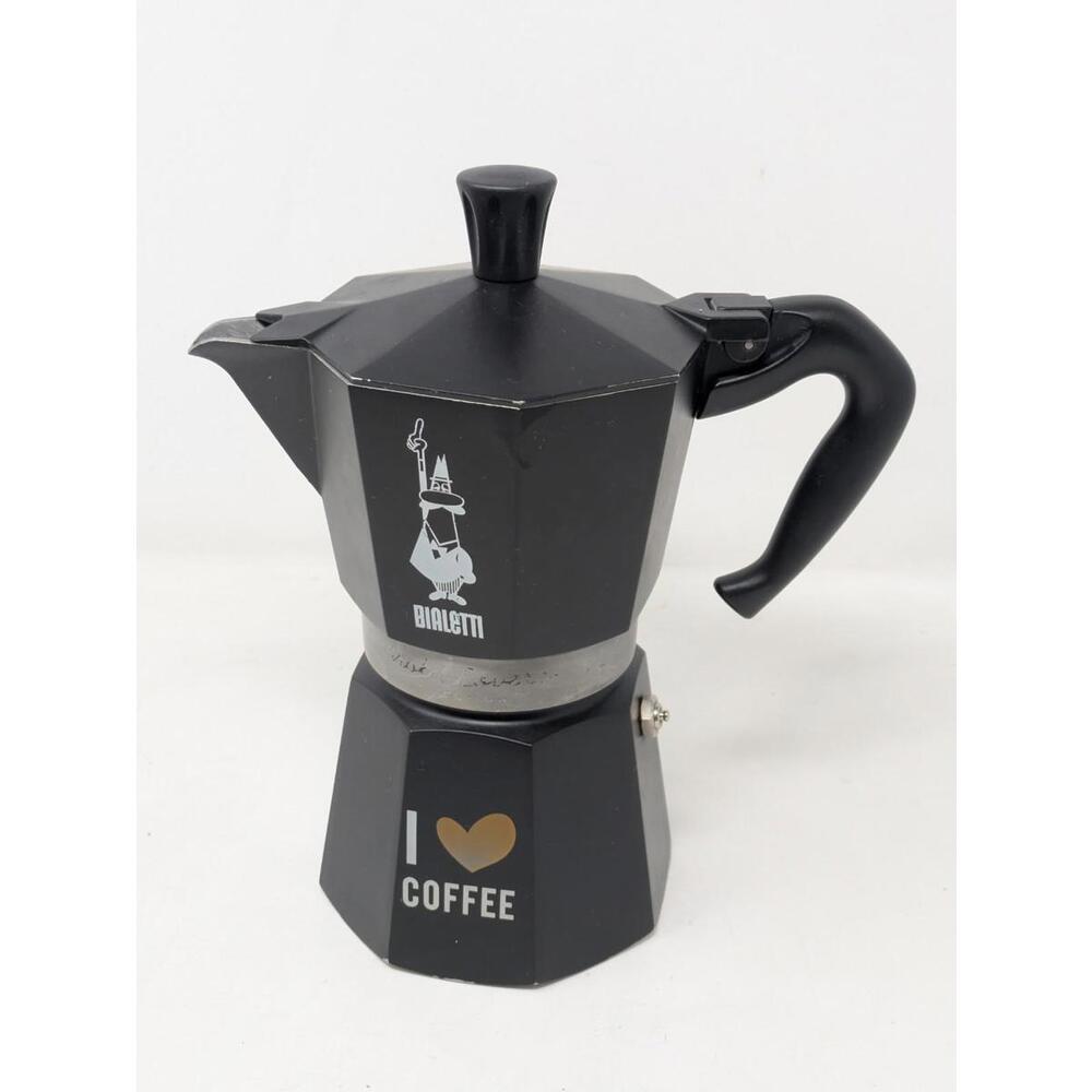 Bialetti Moka Express 3 CUP I LOVE COFFEE Maker BLACK Stovetop Percolator Ltd.ed
